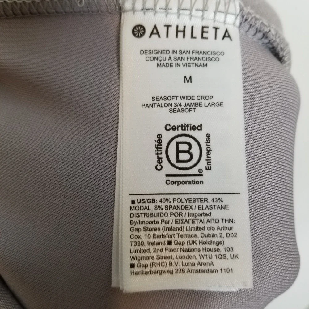 Athleta Light Gray Cropped Wide-Leg Pants